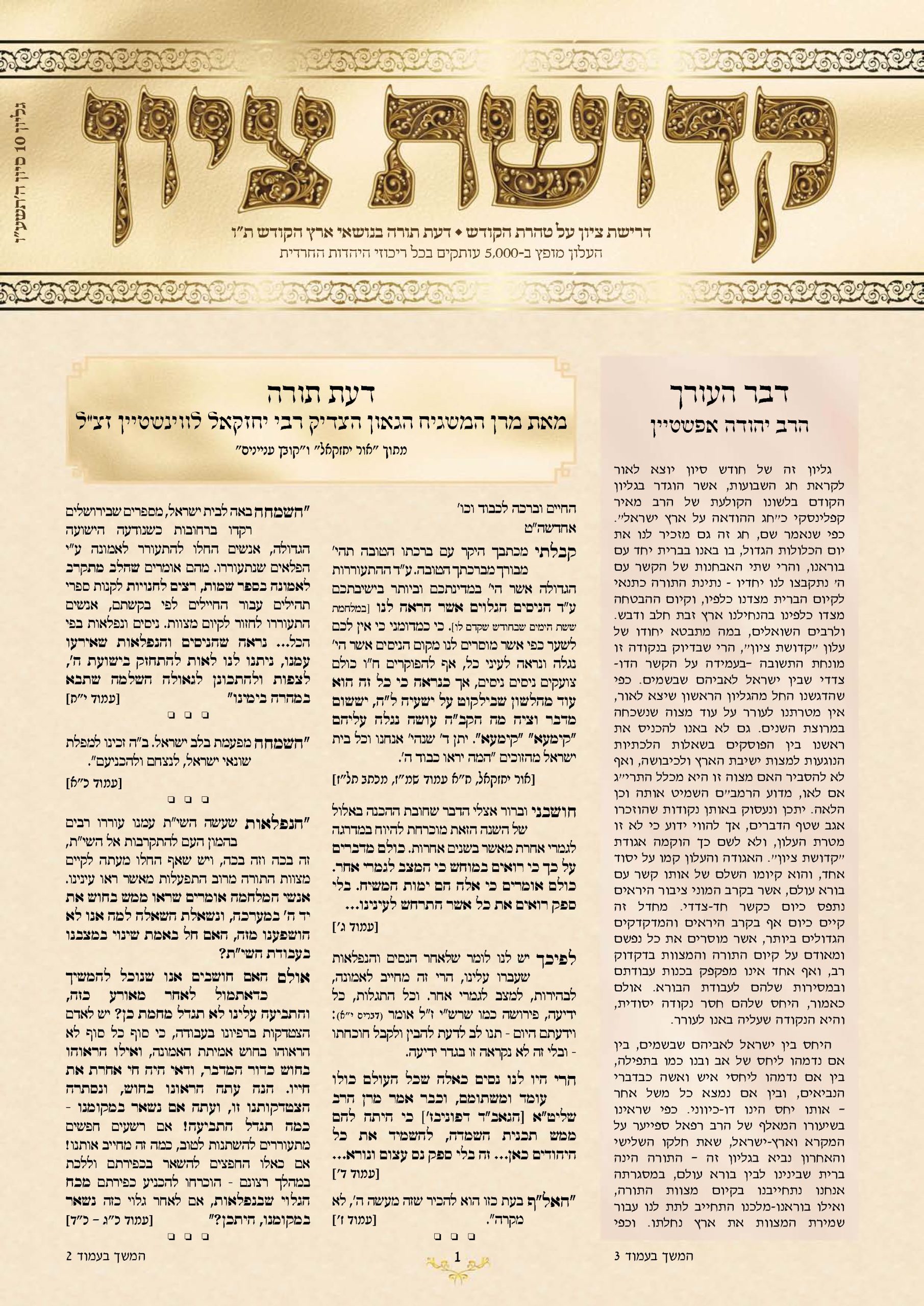 Read more about the article שער גליון 10