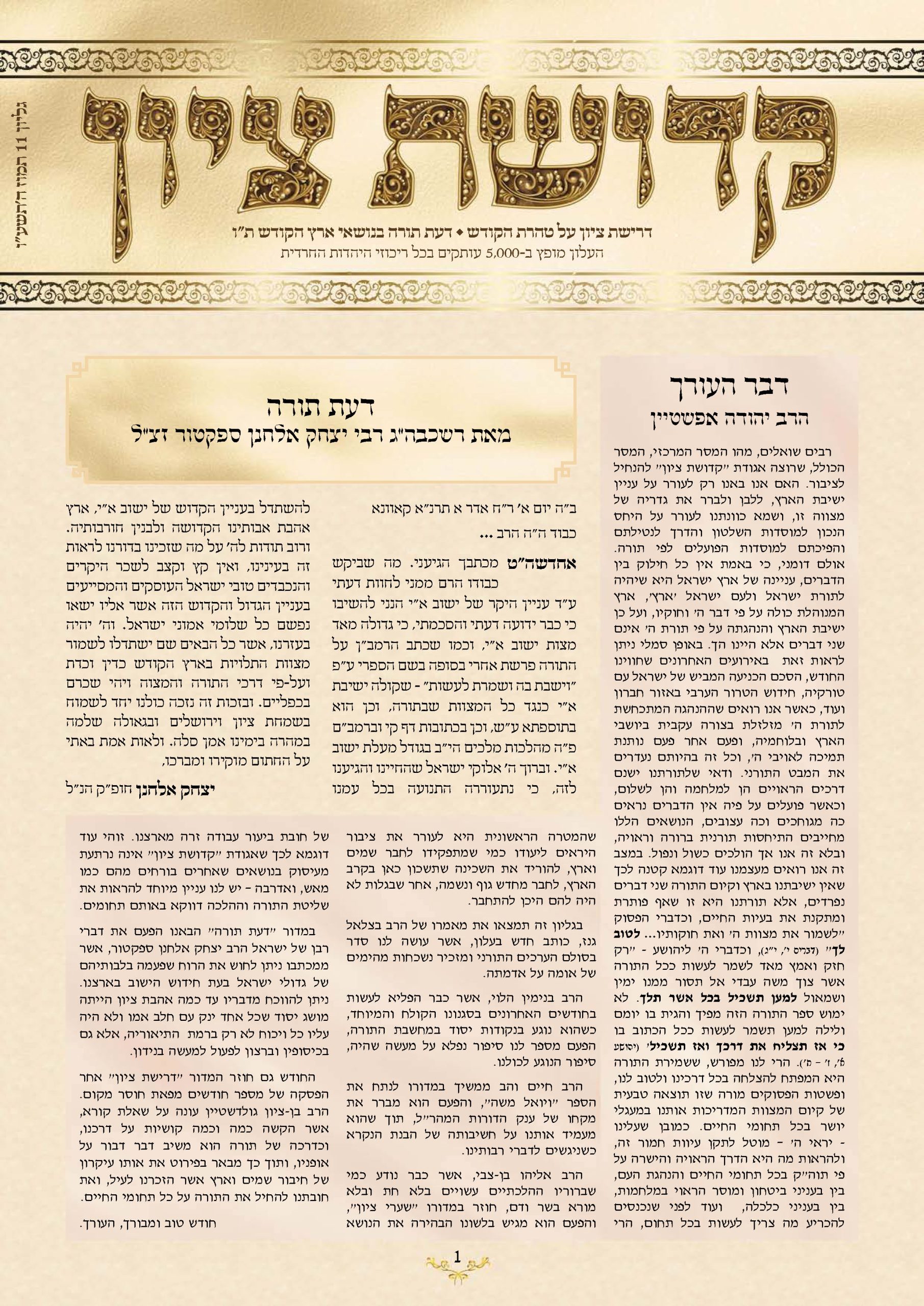 Read more about the article שער גליון 11