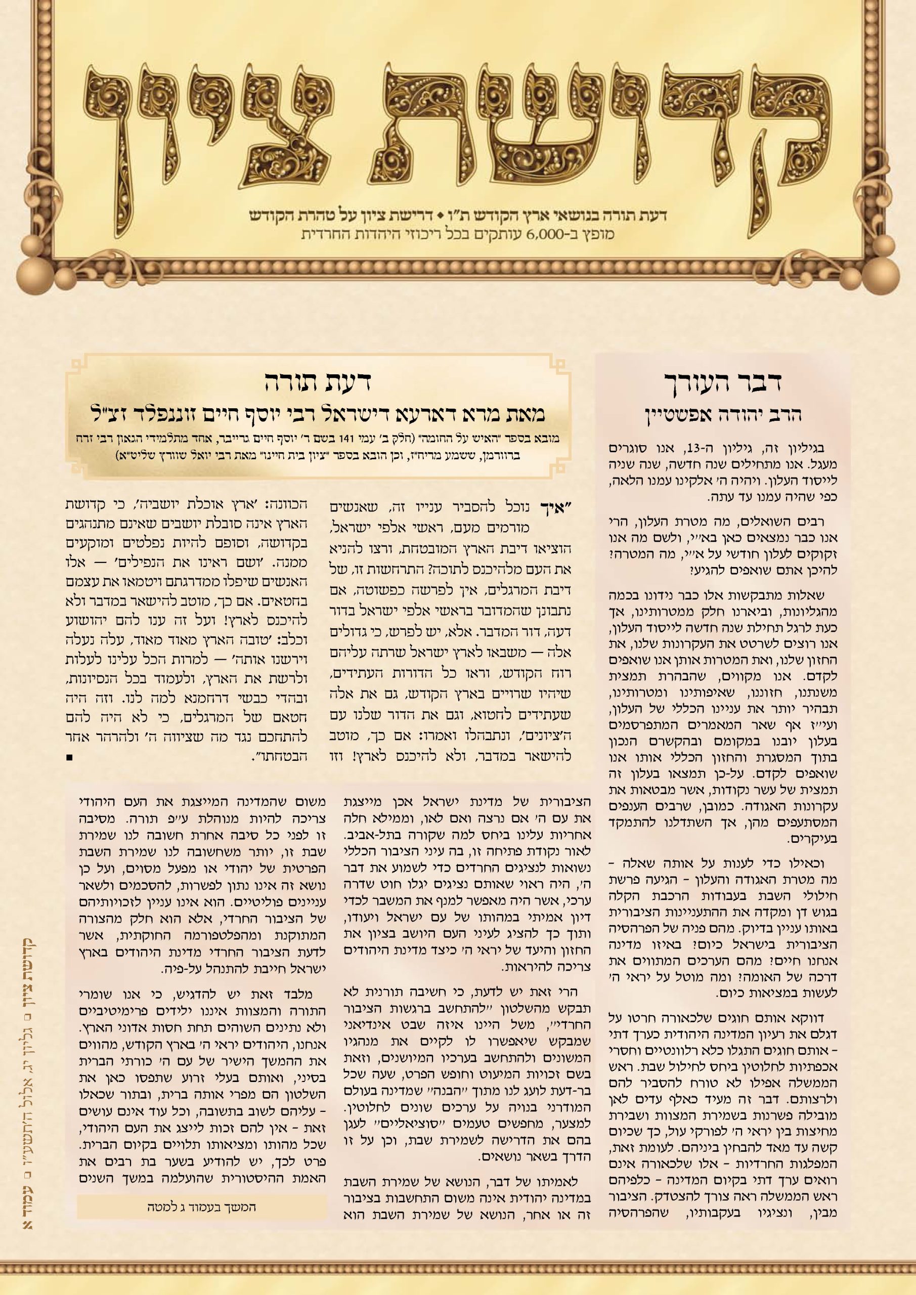 Read more about the article שער גליון 13