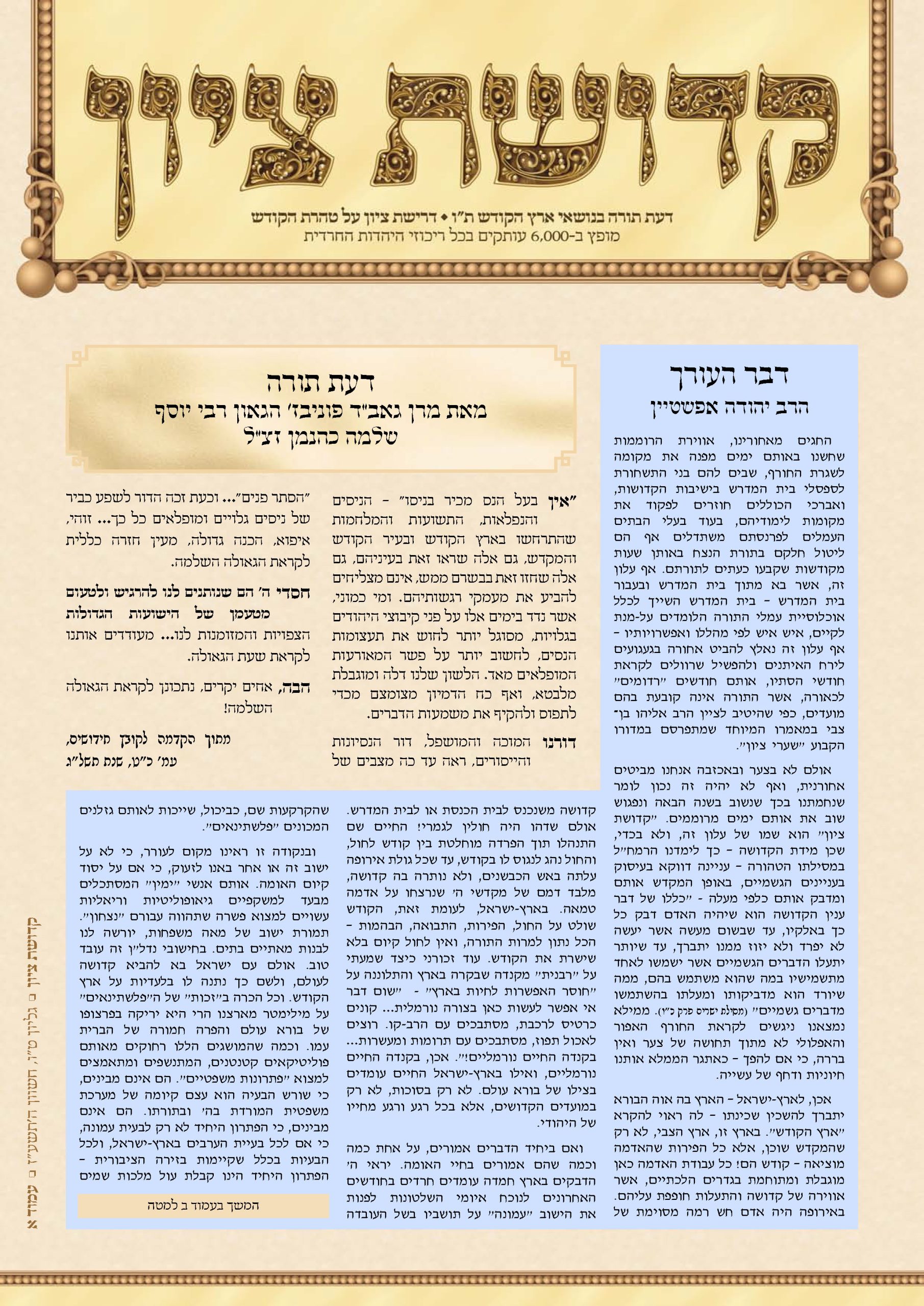 Read more about the article שער גליון 15